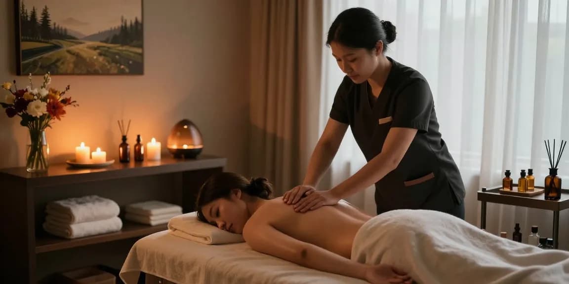 Relaxing 분당출장마사지 session in a calming spa environment with soothing elements for ultimate wellness.