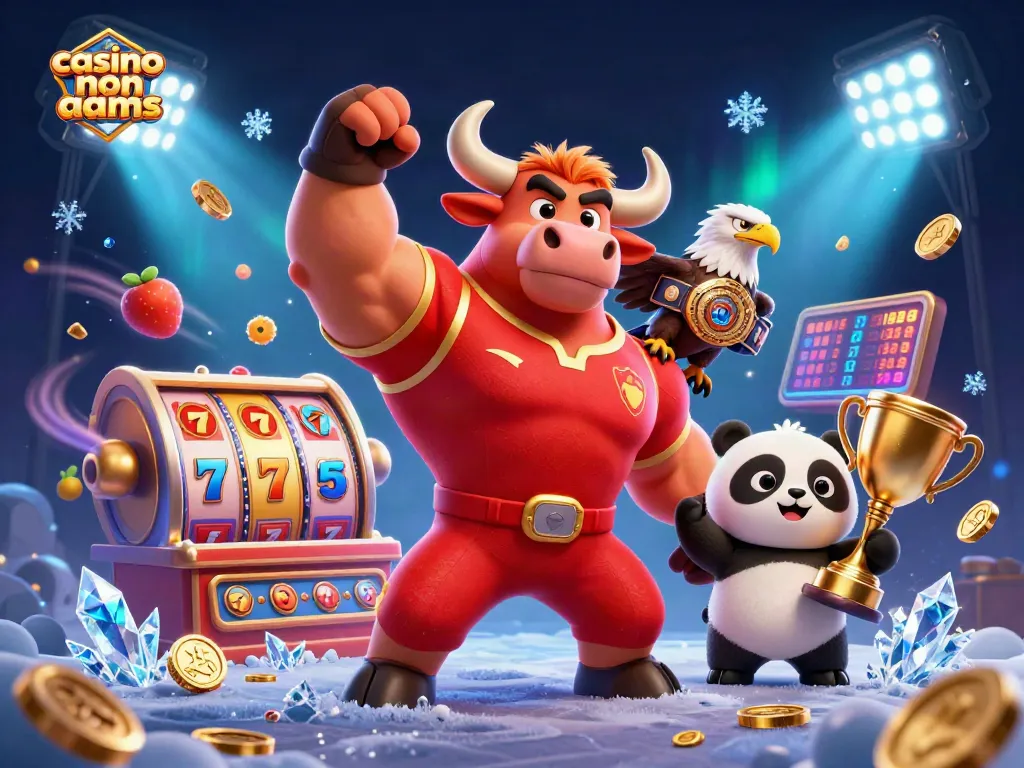 Vinci nel casino non AAMS con una mascotte toro, un'aquila e un panda festante.