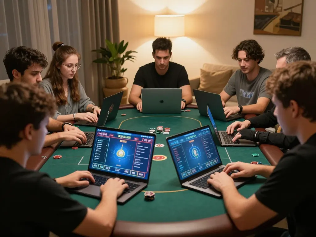 Engaged players showcasing strategic moves in online poker on UG DEWA platform