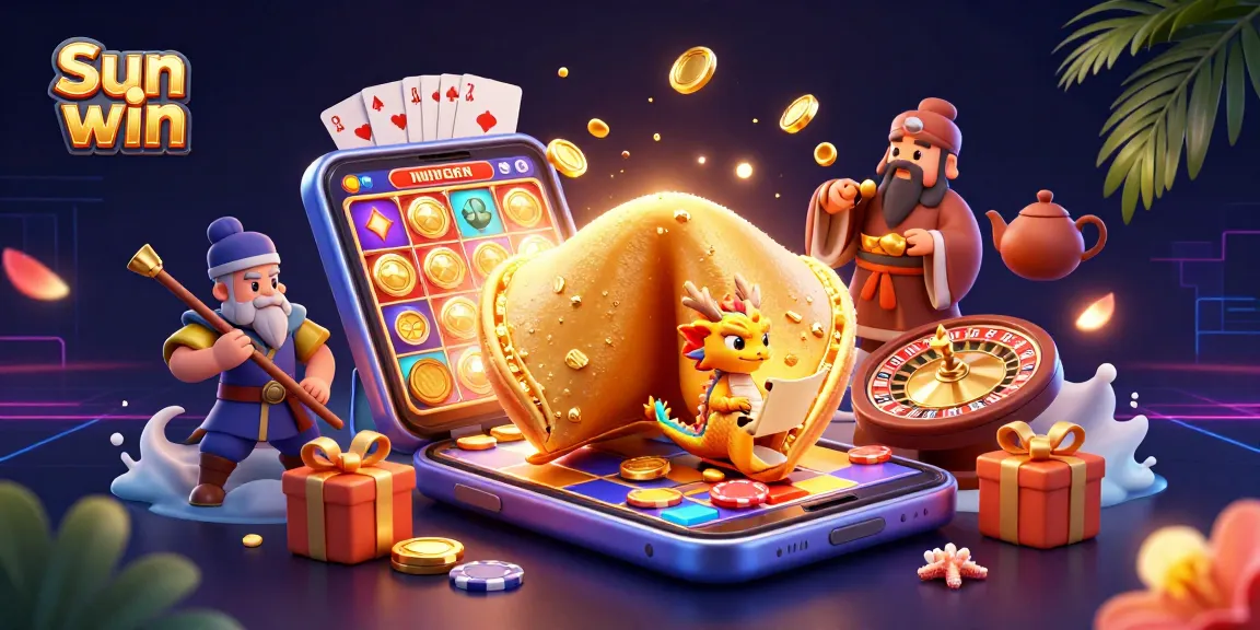Engage with Sun win's casino adventure featuring vibrant 3D characters and dynamic gaming elements.