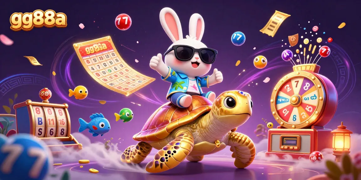 Experience gambling excitement with gg88a featuring a lucky rabbit, golden turtle, and vibrant casino elements.