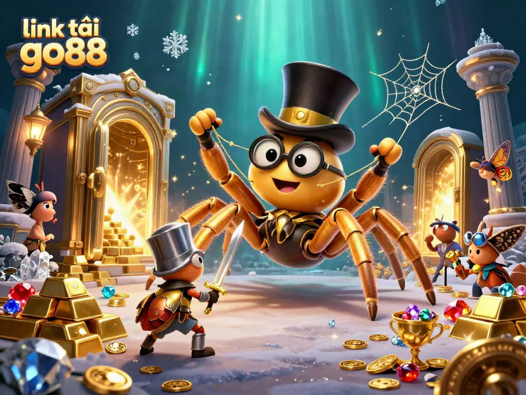 Engage with the thrilling world of link tải go88 as you explore a vibrant 3D casino adventure illustration.