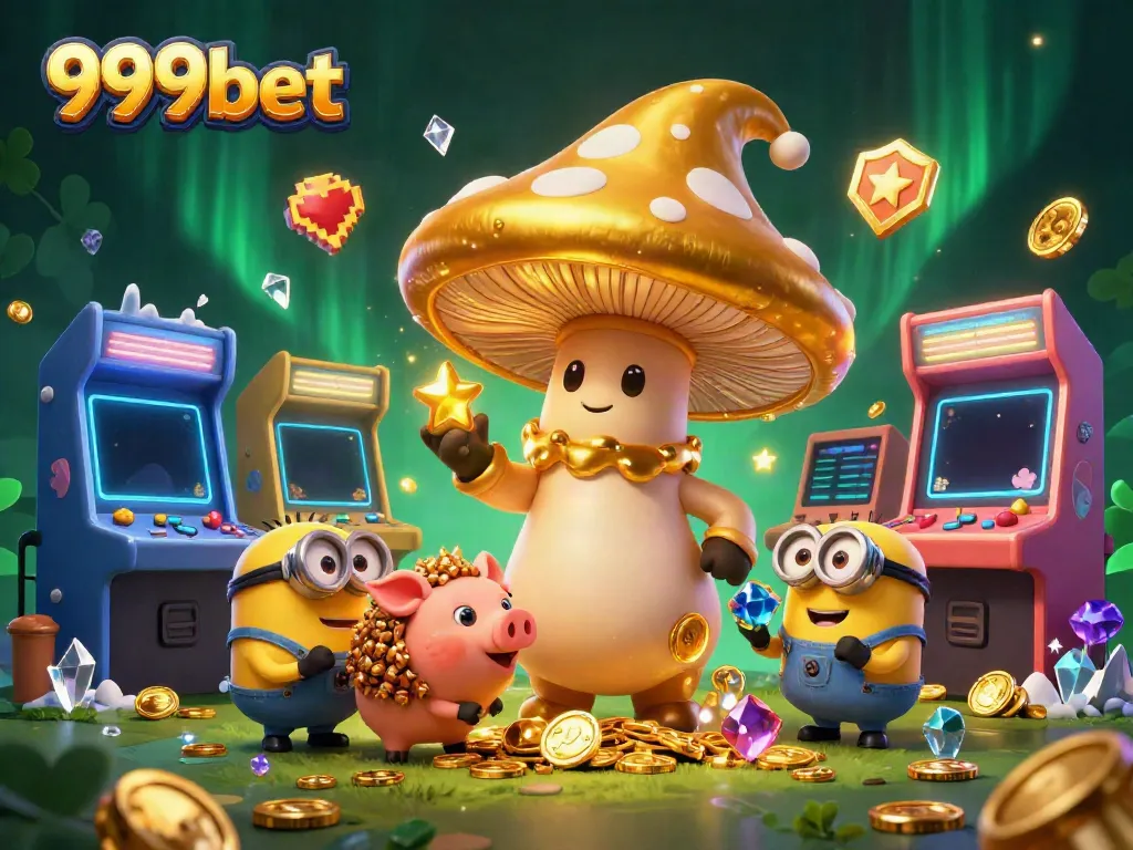 Experience the excitement of 999bet with a magical mushroom wizard, snuffling pig, and dynamic casino elements.