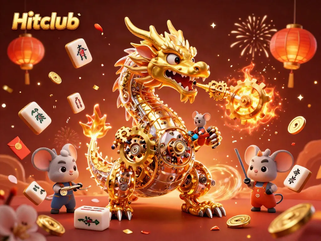 Experience the excitement of Hitclub with a captivating dragon and vibrant casino elements.