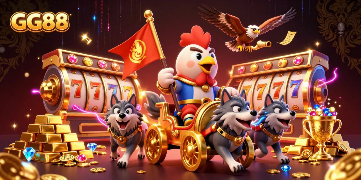 Experience the excitement of GG88 with a dynamic casino adventure featuring a rooster warlord and riches.