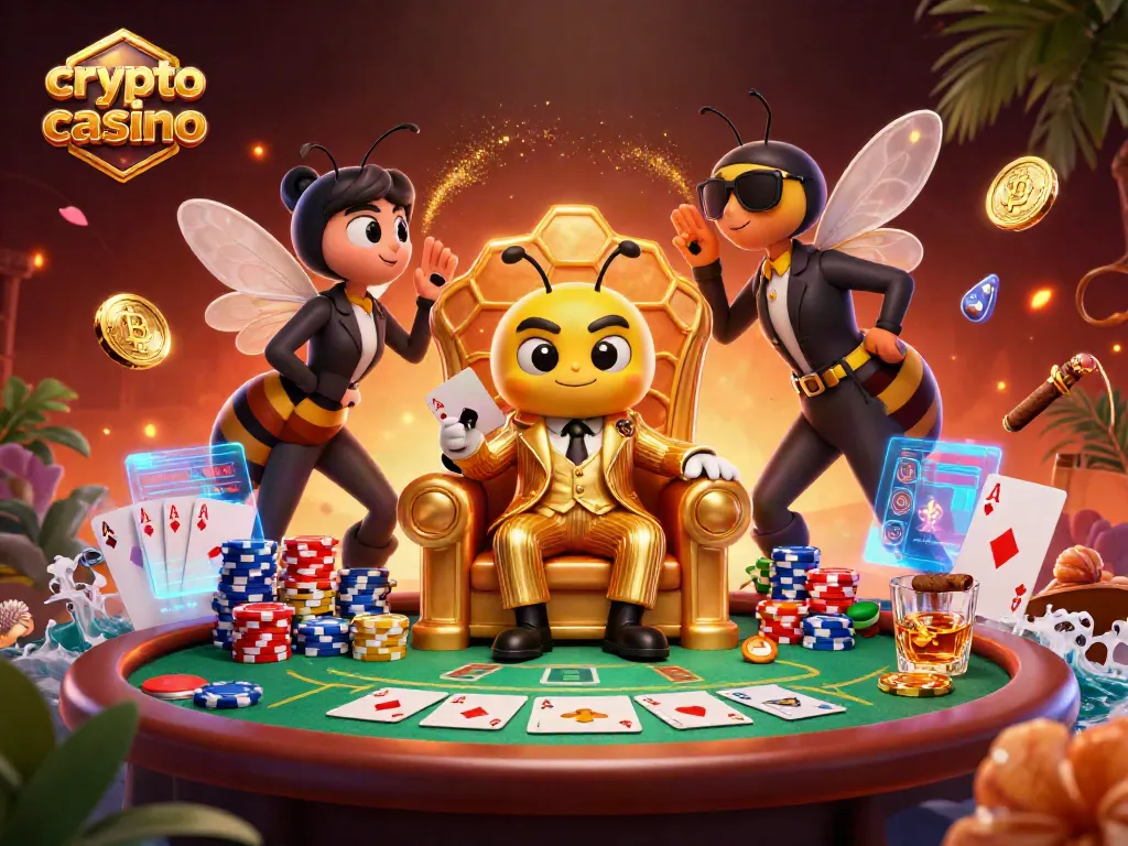 Gioca nei crypto casino mentre un boss delle api dirige l'azione con segreti e monete digitali.