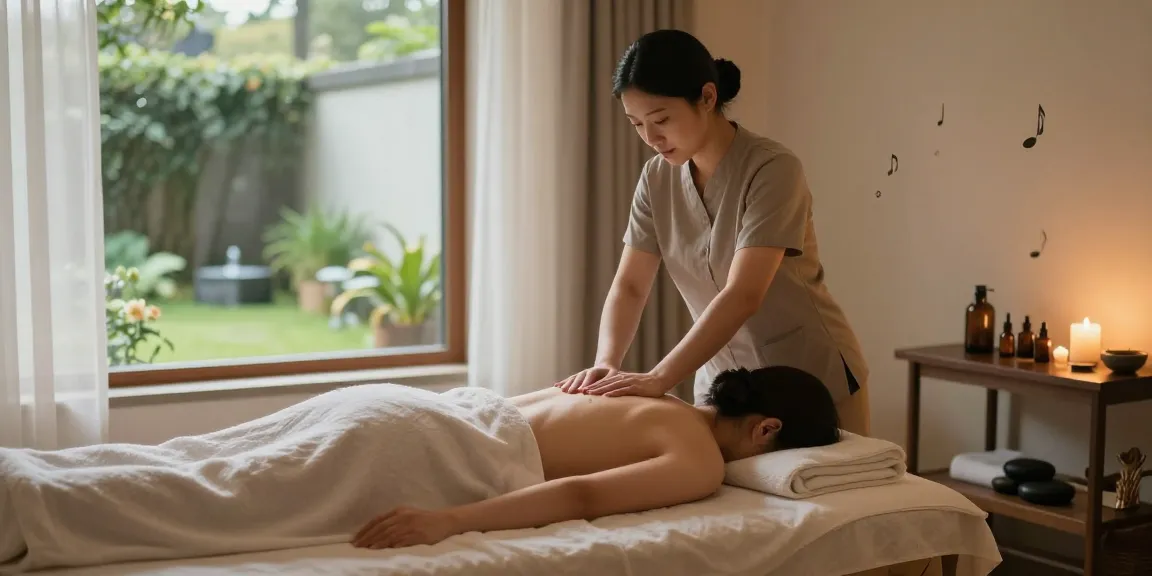 Relaxing 안양출장마사지 therapy in a serene environment with essential oils and calming decor