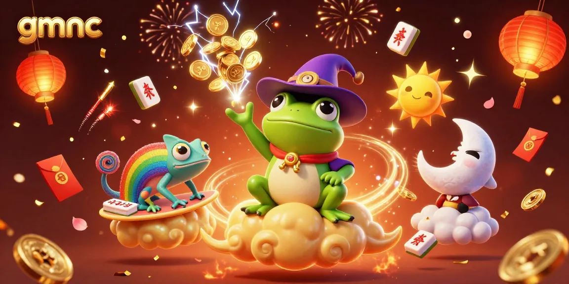 Spin the reels with gmnc as the weather wizard frog conjures golden coins and rainbow magic in a vibrant casino.