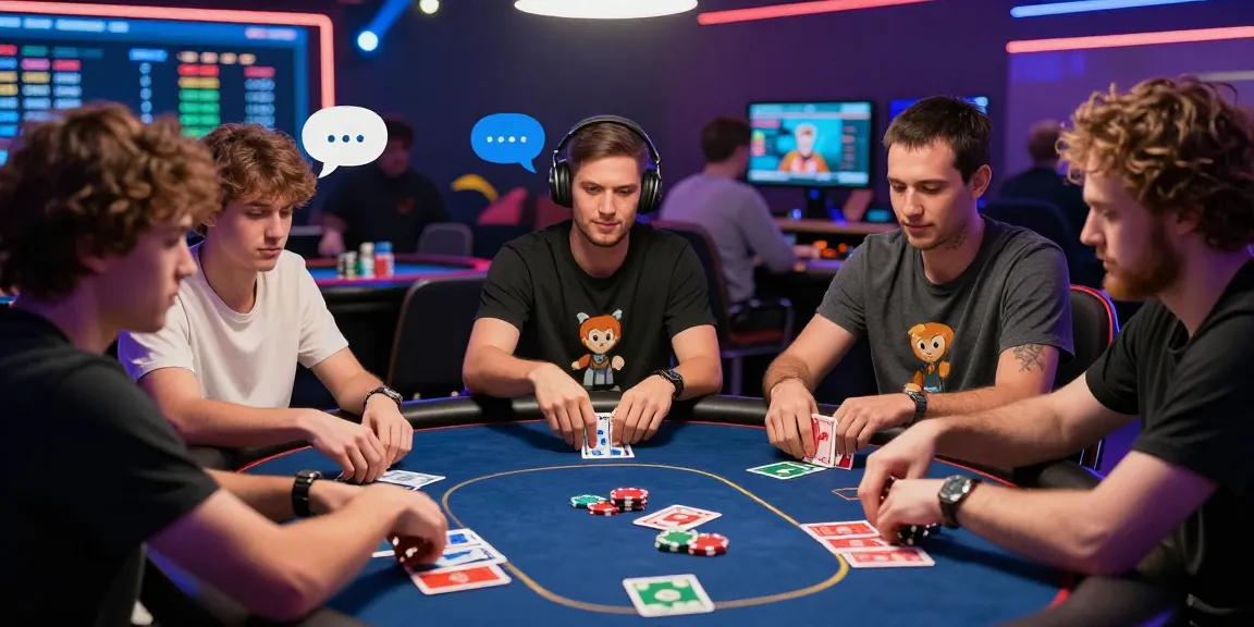 Exciting online poker game featuring players and unique avatars in a vibrant casino atmosphere, highlighting Alternatif Link Nagapoker.
