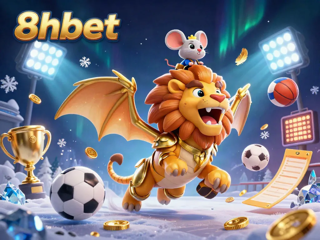 Engage in thrilling gameplay at 8xbet with dynamic 3D sports elements and vibrant gold effects.