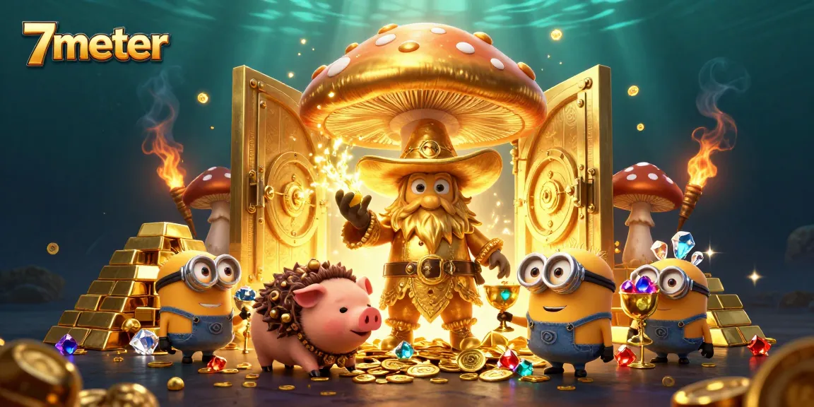 Enhance your betting success with 7meter's golden wizard and treasure-filled scene.