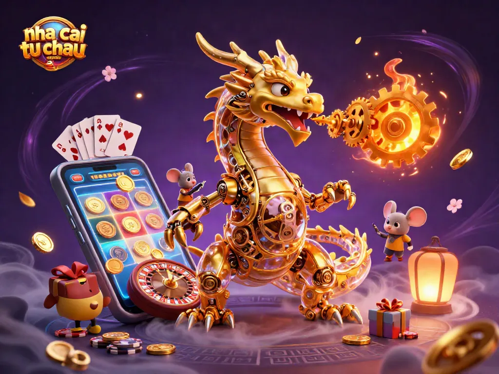 Khám phá nhà cái đến từ châu Âu với hình ảnh rực rỡ của một con rồng cơ khí và các trò chơi may mắn.