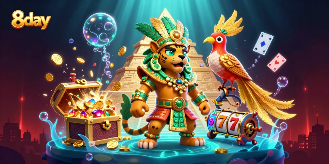 Experience thrilling wins at 8day with colorful slots and casino action in this vibrant scene.