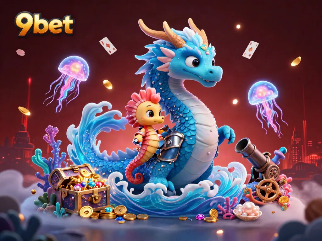 Engage in thrilling gameplay with 9bet surrounded by glowing jellyfish and treasures.