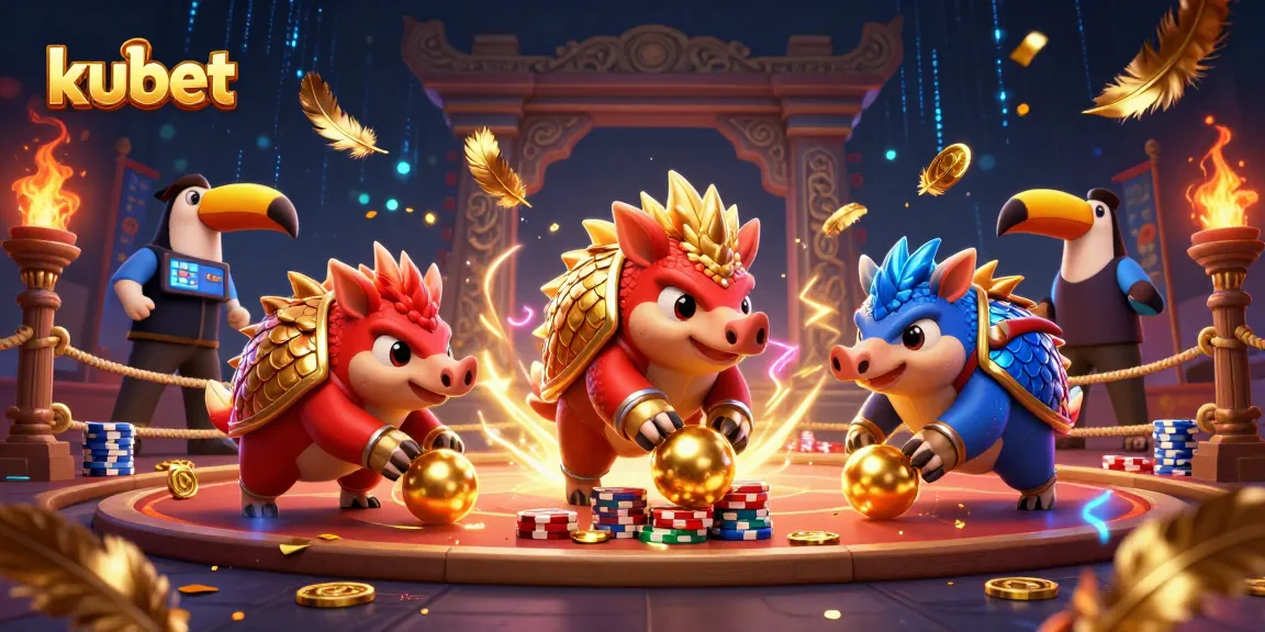 Experience thrilling gameplay at kubet with colorful pangolin rivals and vibrant casino elements.