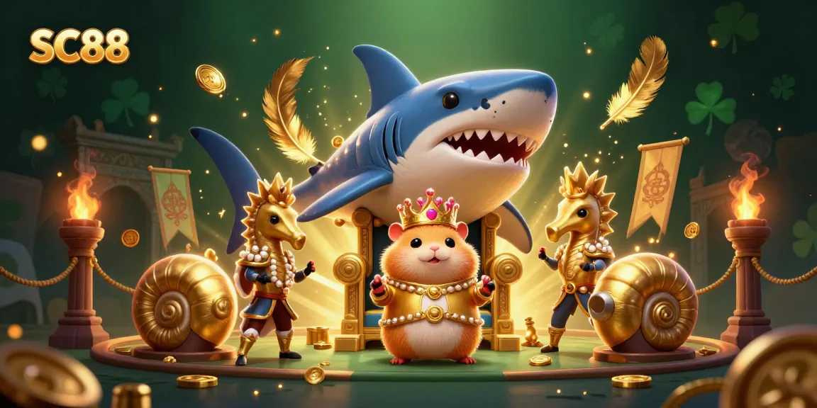 Join the golden hamster king at SC88, where jackpot dreams come true amidst vibrant casino energy.