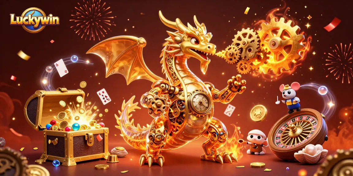 Experience thrilling gameplay with Luckywin's golden dragon and dynamic casino elements.