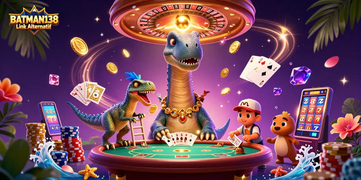 Engage with BATMAN138 Link Alternatif's thrilling casino environment featuring lively 3D characters.