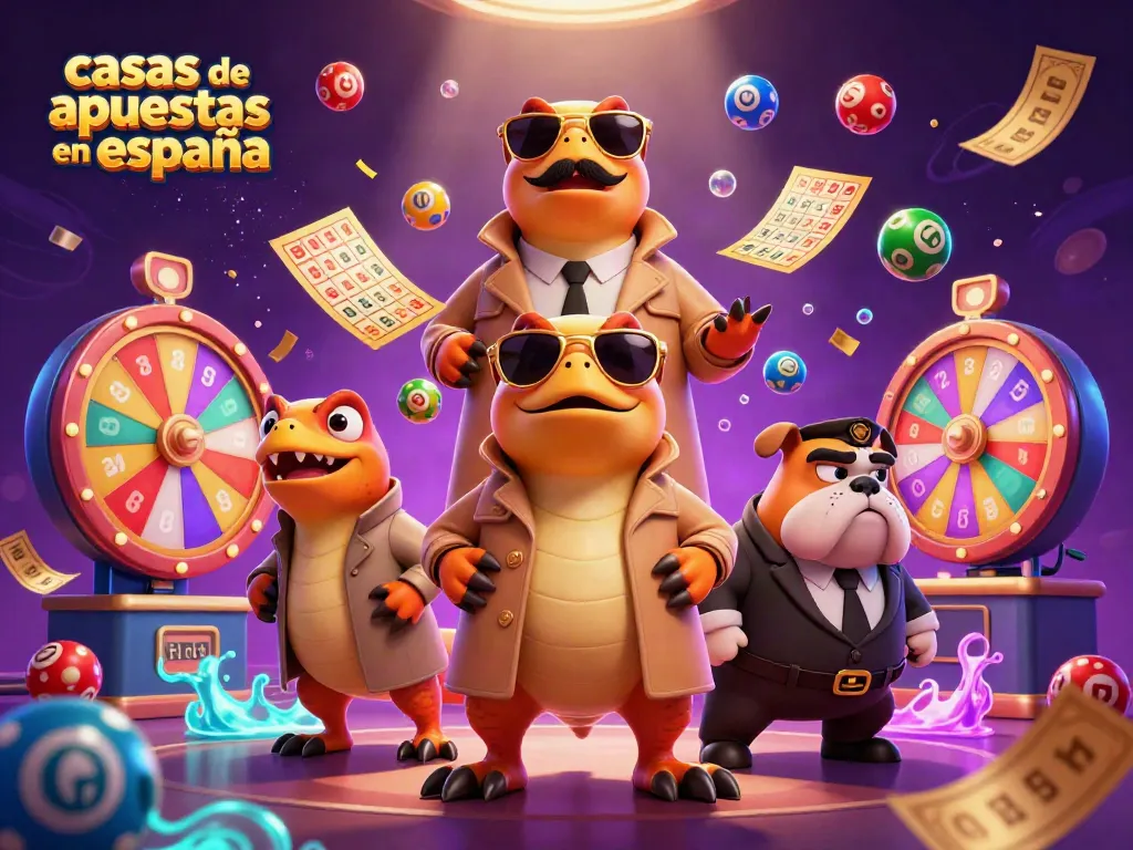 Casas de apuestas en España: tres raptores de dibujos animados en una escena de casino