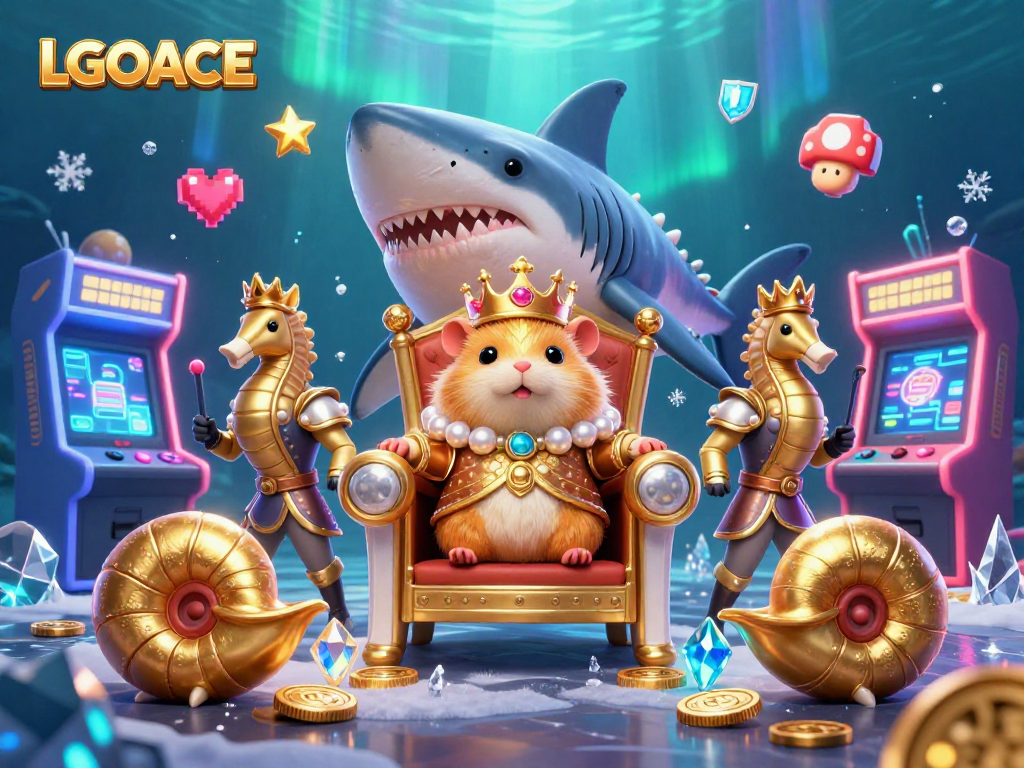 LGOACE reveals a vibrant 3D casino scene with a fierce hamster king and immersive gaming elements.