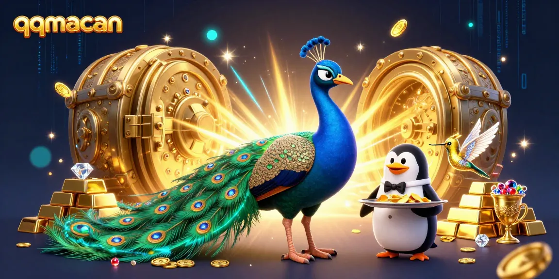 Experience thrilling gaming excitement with qqmacan's vibrant casino characters and treasures.