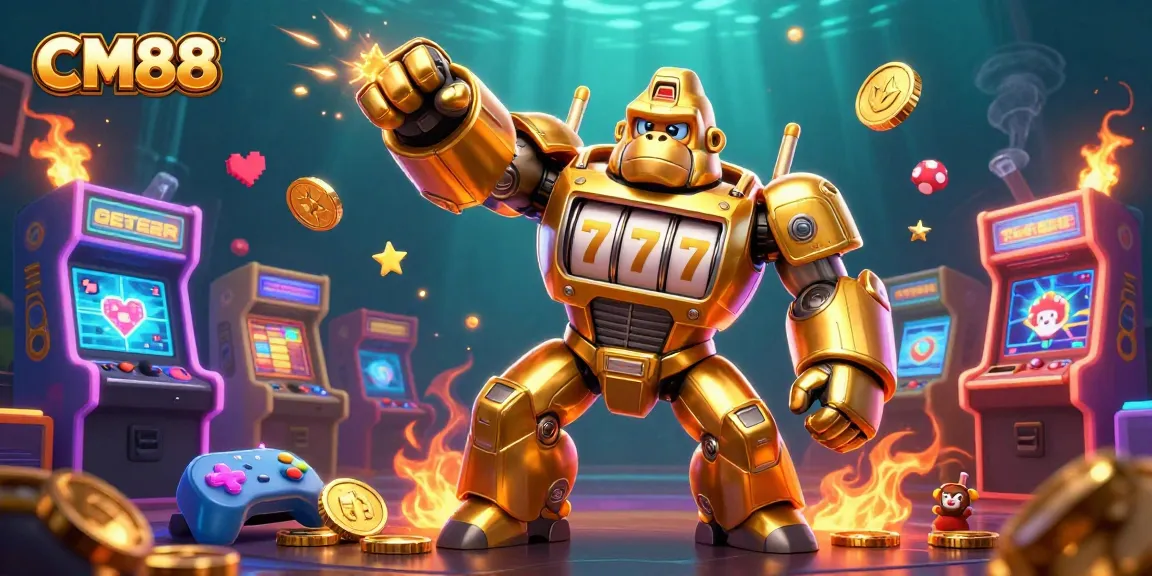 Experience the thrill of gambling with CM88's exciting 3D gorilla mech, bursting with coins!