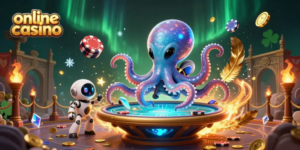Juega en un casino online con emocionante temática espacial y un pulpo extraterrestre.