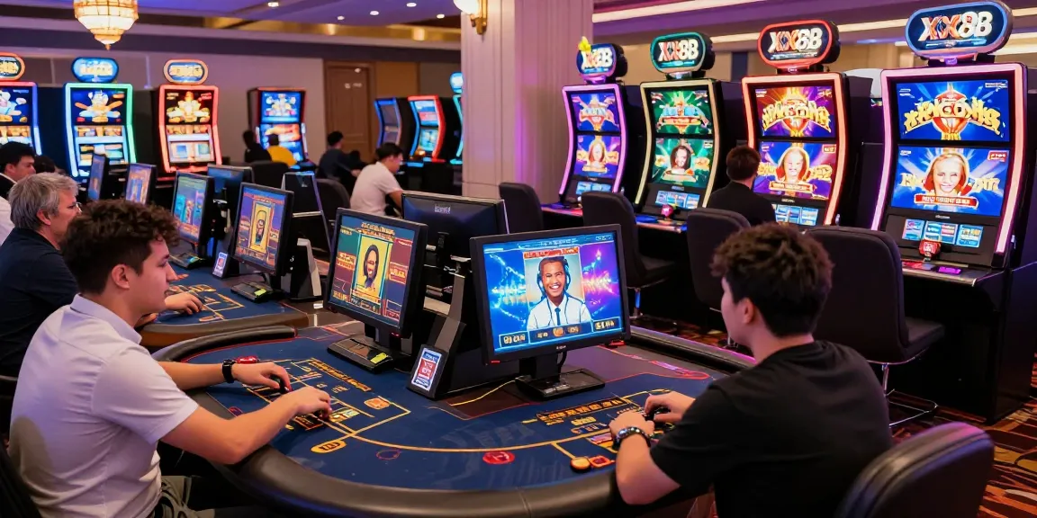 Players enjoying XX88’s vibrant online gaming experience in a modern virtual casino.