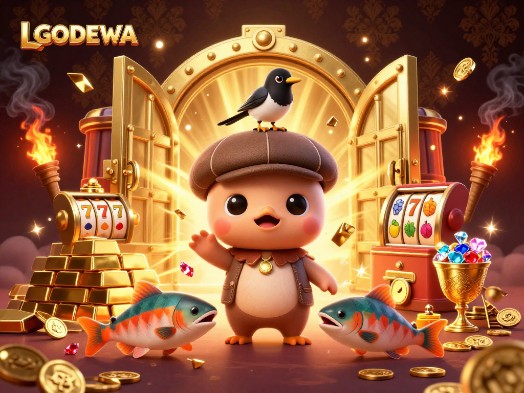 Engage with LGODEWA's exciting slot elements amidst a playful 3D scene of Nessie and friends.