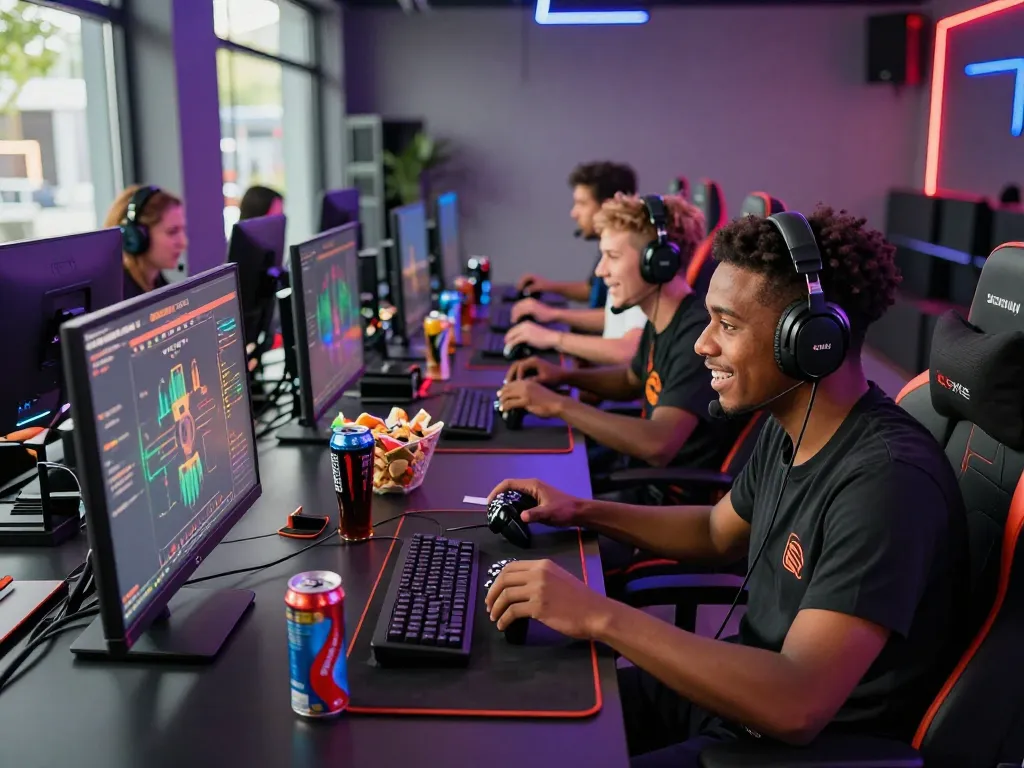 Exciting ligasedayu gaming community tournament with diverse gamers engaged in competition.