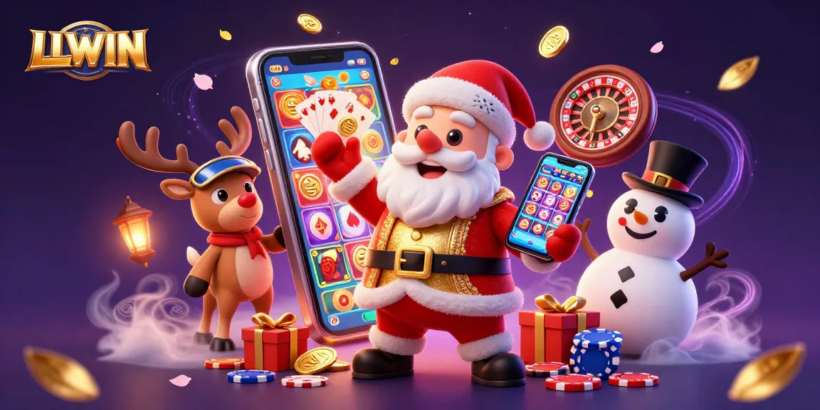 Experience the excitement of LLWIN's vibrant casino atmosphere with Santa and friends!
