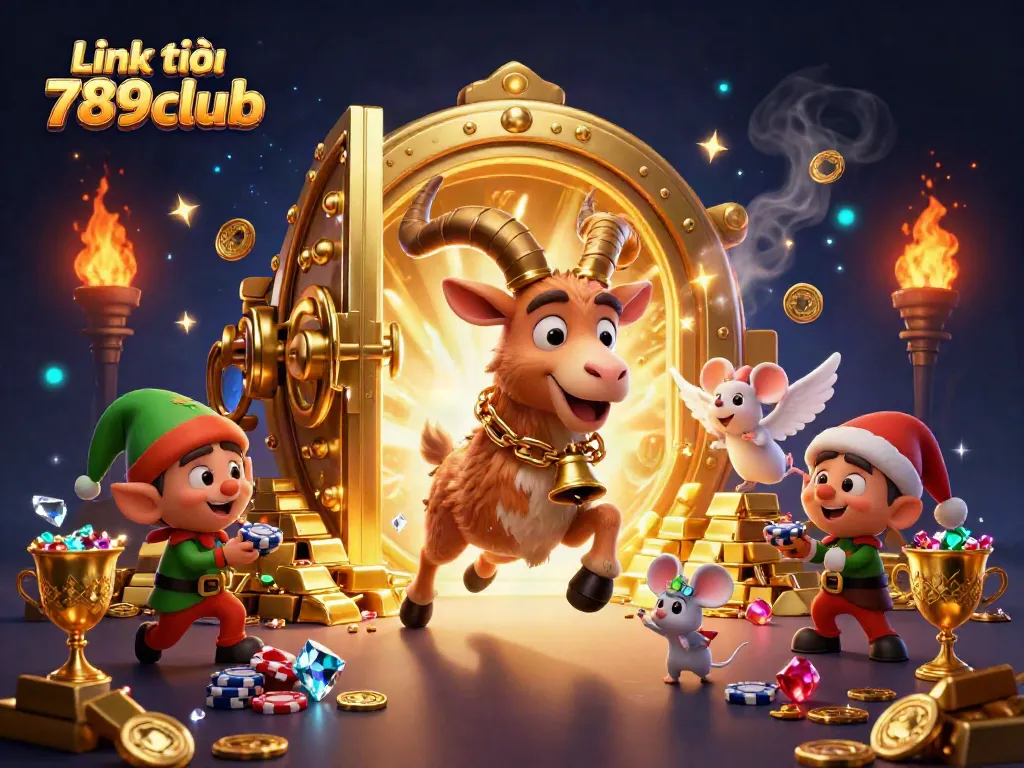 Experience thrilling action at Link vào 789club with festive characters and casino excitement.
