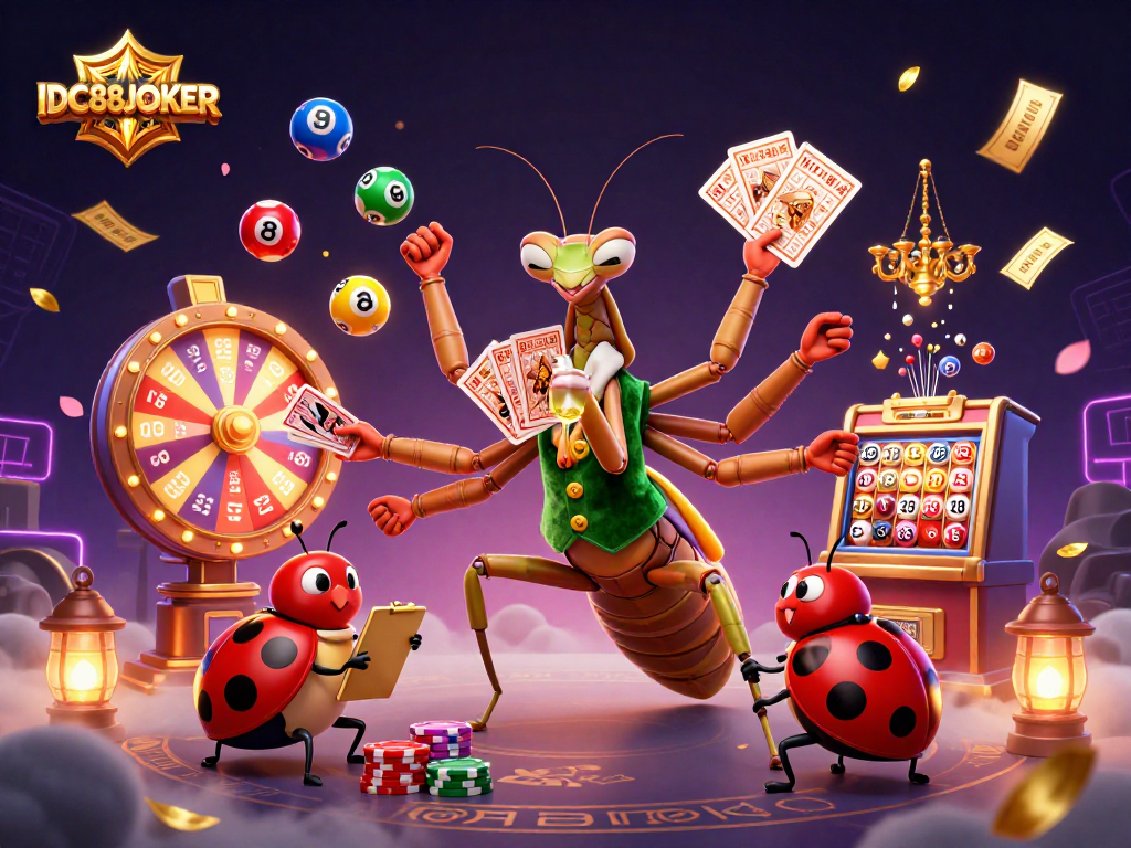 Experience the thrill of IDC88JOKER's vibrant casino scene, featuring dynamic games and engaging characters.