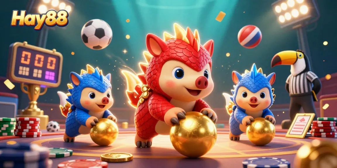 Experience thrilling bets at Hay88 with vibrant 3D pangolins and casino action.