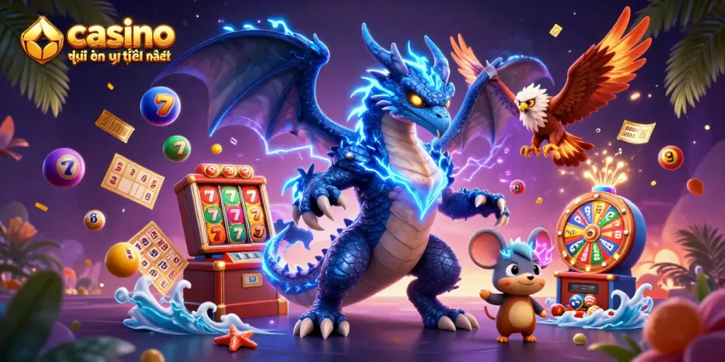 Cá cược tại casino trực tuyến uy tín nhất với hình ảnh ấn tượng của các biểu tượng trò chơi.