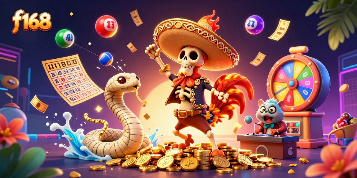 Experience f168's exciting slots with vibrant characters and dynamic gambling elements.