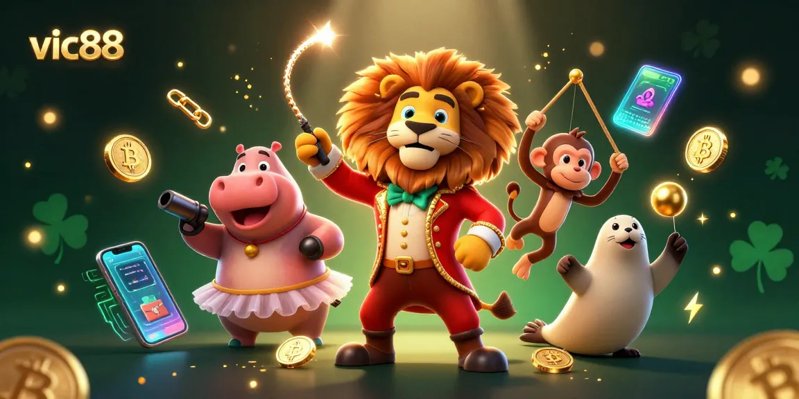 Experience exciting gameplay at vic88 with vibrant 3D characters and cryptocurrency elements in a captivating scene.