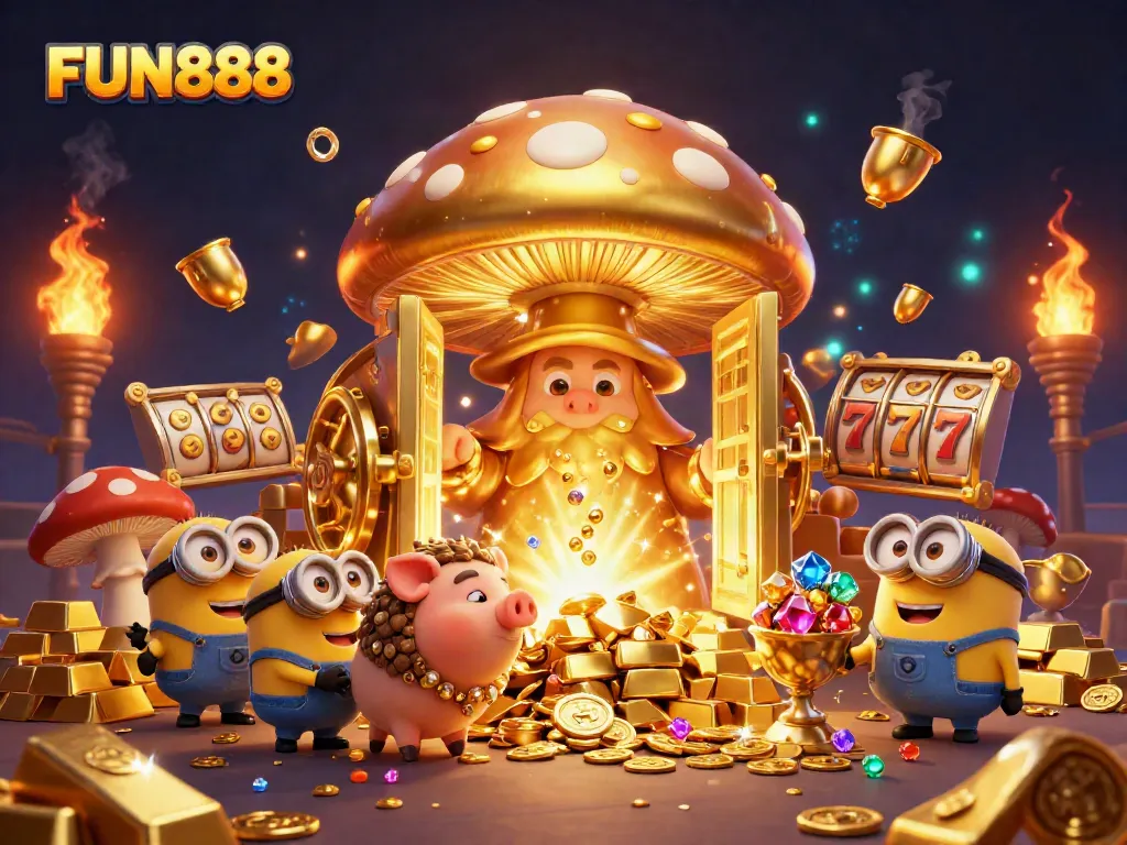 Engage in thrilling fun at FUN888 through a dynamic world of casino magic with golden treasures and exciting games.