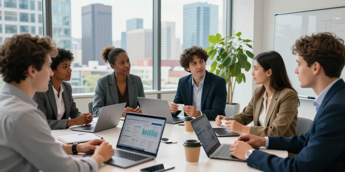 Networking entrepreneurs discussing strategies at a table, showcasing a Branchenübergreifendes Unternehmer-Verzeichnis.
