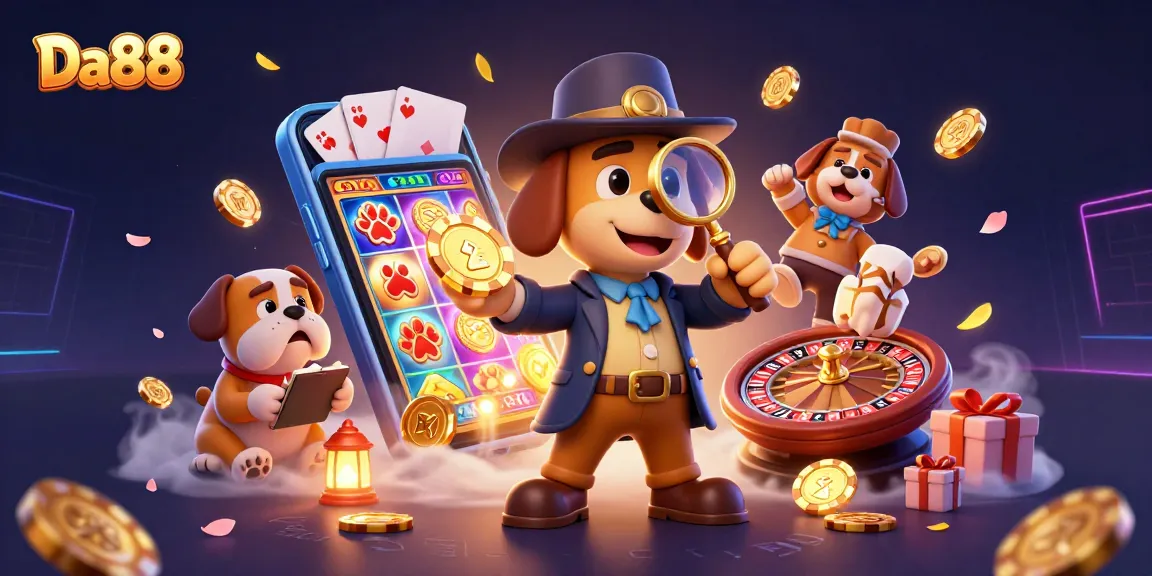Engage in thrilling wins at Da88 with our interactive 3D casino adventure scene featuring vibrant gaming elements.