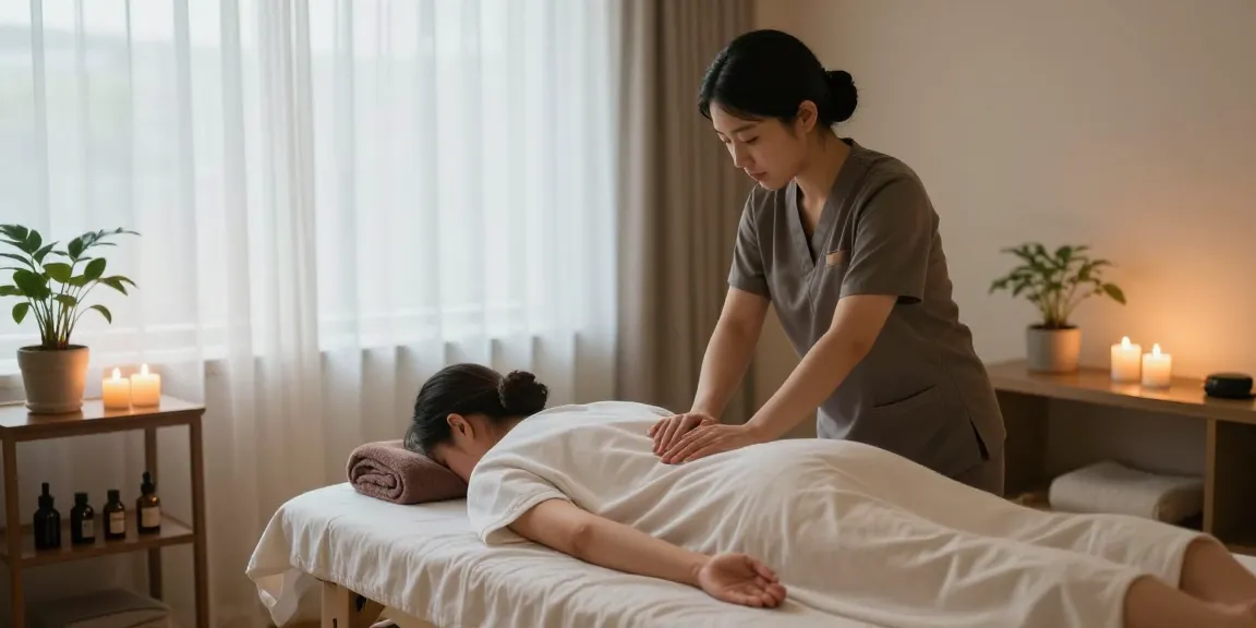 Revitalizing 오산출장마사지 treatment in a serene wellness studio.