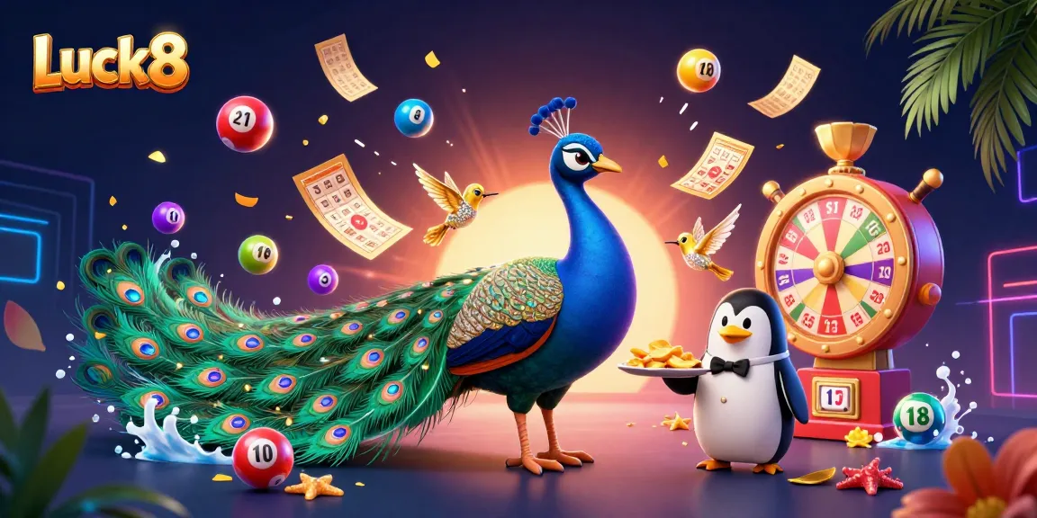 Participate in the exciting Luck8 lottery with vibrant elements and dynamic winnings.