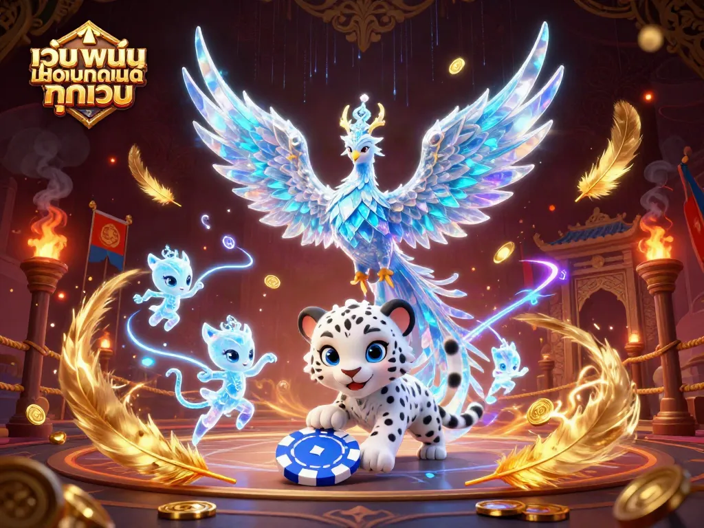 เล่นที่เว็บพนันออนไลน์ ทุกเว็บ กับภาพน่ารักของนกฟีนิกซ์น้ำแข็งและลูกเสือหิมะ