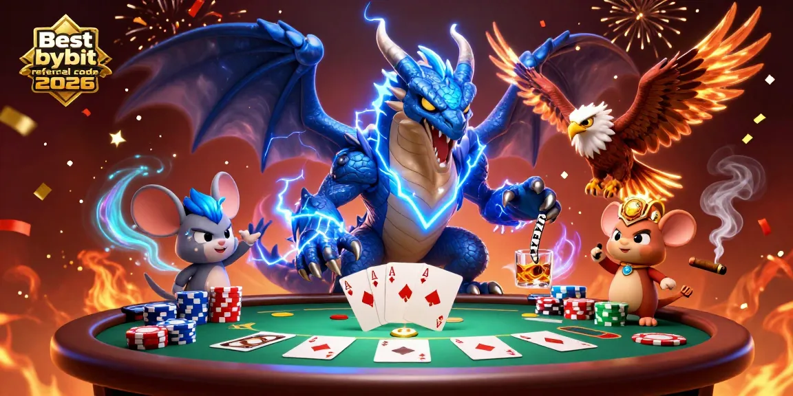 Engage with the Best bybit referral code 2026 in an energetic poker scene featuring dynamic characters and vibrant casino elements.
