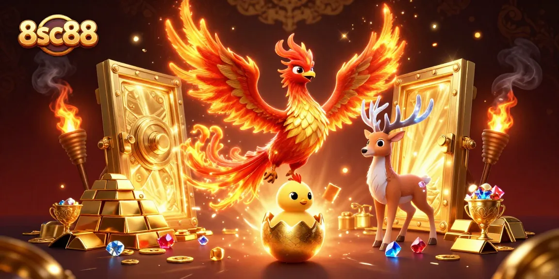 Experience thrilling bets at 8sc88 in an ultra-detailed casino-themed illustration.