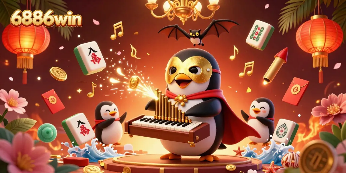 Play and win with 6886win in a vibrant 3D casino scene filled with excitement and rewards.