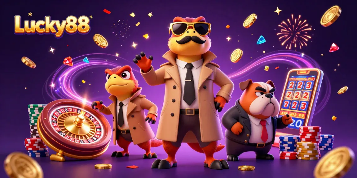 Experience thrilling Lucky88 action with raptors in a trench coat entering a VIP lounge.