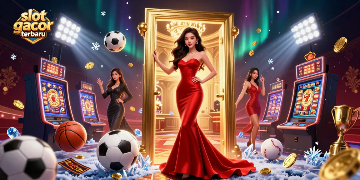 Experience the excitement of slot gacor terbaru with dynamic casino elements and an elegant scene.