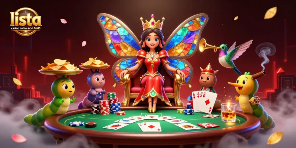 Scopri la lista casino online non AAMS con la regina farfalla e i colori vivaci dei casinò.