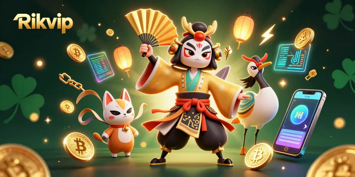 Engage in winning strategies at Rikvip with an immersive 3D casino experience featuring vibrant characters.